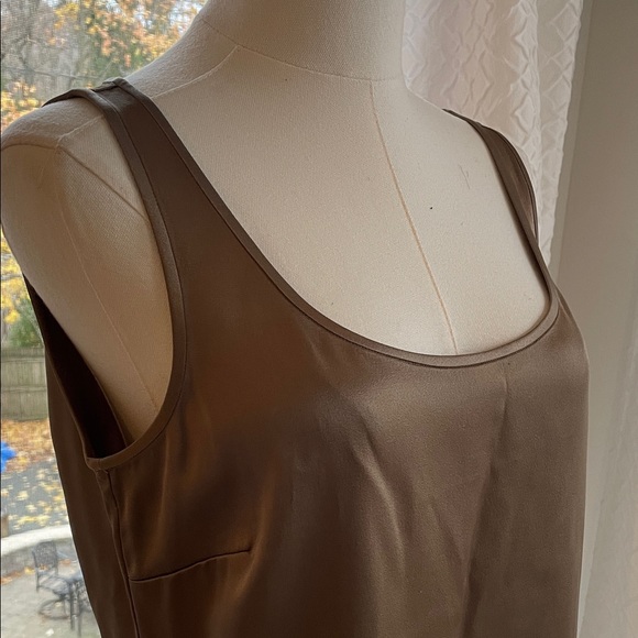 St John Couture Bronze Satin Like Women's Tank Top Shell Small Holiday - Picture 4 of 10
